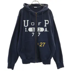 Champion チャンピオン 長袖 ジップパーカー M ネイビー メンズ 古着