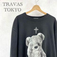 TRAVAS TOKYO トラバス トーキョー 1517201000 くま プリント スウェット シャツ トレーナー トップス ブラック フリーサイズ メンズ