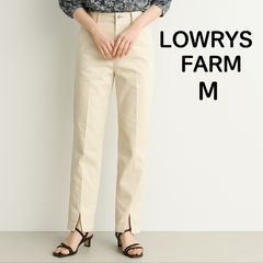 AB0175 【送料無料】【訳あり】LOWRYS FARM ローリーズファーム　ラクビフロントスリットパンツ　ホワイト　Mサイズ　レディース　春　夏　秋　冬
