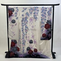 中振袖 振袖 正絹 中古品 白 白色 6S047 HAC6047000