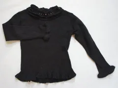 ファミリア familiar アウトレット 子供服 女の子 110cm 長袖 ニット セーター 黒 ハイネック リブ 秋 冬 ★3 トップス 冬服 ガールズ 女児 キッズ 【中古】 ユーズド リサイクル こども