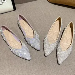 パールビジューフラットシューズ♡