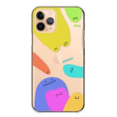 iPhone15ProMax ケース カバー iPhone15 プロマックス スマホケース ハードケース ニコちゃんマーク にこちゃん かわいい スライム カラフル 面白い 個性的 透明ケース カラー09