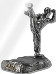 CIOP 【 カンフー スマホスタンド (プッシュ シルバー 01) 】 スマホ立て かわいい 可愛い おしゃれ フィギュア 卓上 iphone/ipad/タブレットパソコン (キック シルバー 01) [キック シルバー 01]