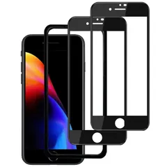 【人気商品】8/7用 強化ガラスフィルム iPhone 4.7インチ対応 高精細 iPhone 全面保護フィルム SE第2世代 高透過率 液晶画面 / 硬度9Ｈ 滑らかなタッチ操作 SE第3世代 指紋付着防止 飛散防止 【2枚セット】 気泡防止 ガイド枠付き