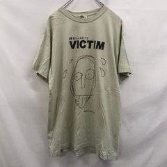 S　fit-HABITS　VICTIM　ベージュ　Tシャツ　輸入　古着