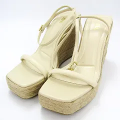 ザラ サンダル ウェッジソール ジュート ストラップ 靴 レディース 40サイズ ベージュ系 ZARA 【中古】