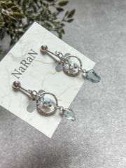 579≫シーグラスの揺れるネジバネイヤリング/ピアス