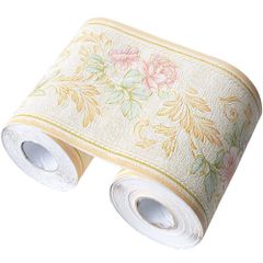 【人気商品】トリムボーダー 壁紙シール Umora 防水壁紙 ウォールステッカー 3D (薄イエロー 藤花)