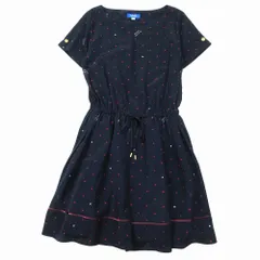 ブルーレーベル クレストブリッジ BLUE LABEL CRESTBRIDGE ハート 半袖 ワンピース ミニ 55J55-554-29 38 M ネイビー ur78 【中古】
