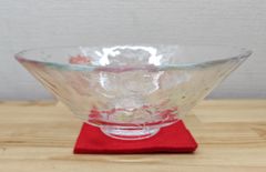 【逢絢亭・新品】茶道具 茶碗 平茶碗 義山 金魚の図 工芸ガラス 超耐熱ガラス 山岡善高 紙箱入り