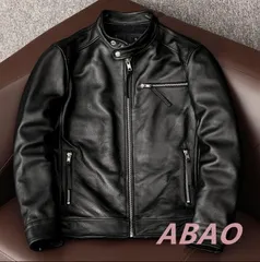 レザージャケット 本革 牛革 本革ジャケット おしゃれ メンズ 革ジャン ワッペン ライダースジャケット ジャン 秋 冬 コート 本革ジャケット 黒Ｓ～6ＸＬ