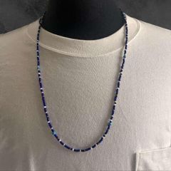 青 ブルー ネイティブビーズネックレス 75cm メンズ ターコイズ 長め