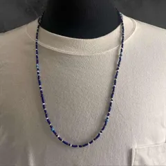 青 ブルー ネイティブビーズネックレス 75cm メンズ ターコイズ 長め