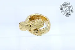 14K　２連ペンダントトップ　ヘリテイジ　スクロール　マイレ　プルメリア　イエローゴールド　ハワイアンジュエリー　ハワジュ　アクセサリー　ネックレス　チェーン別売り　小さめ　レディース　メンズ　ペア　記念日　誕生日　入学　卒業　お祝い　金　100,000円