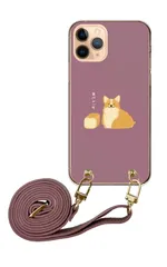 Galaxy S21 5G SC-51B SCG09 ギャラクシーS21 スマホケース スマホショルダー コーギー 犬 食パン かわいい レザーベルト ストラップ 調節可能 130cm  カラー05