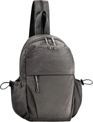 unizom ボディバッグ メンズ レディース ショルダーバッグ 2way リュックにもなる 大容量 軽量 おしゃれ 斜めがけ 通勤 旅行 アウトドア(グレー)