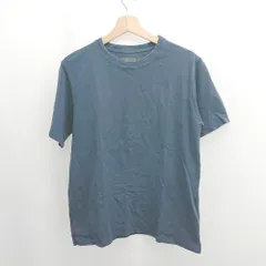 ◇ ⊂ nano universe ナノユニバース カジュアル生地 半袖 Tシャツ サイズL ネイビー メンズ E  【1505290044196】