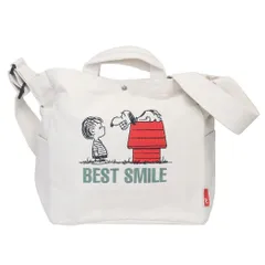 スヌーピー ショルダーバッグ IP.MED.2way.Peanuts-0A MEDIUMコットンバッグ Ivory ピーナッツ ルートート トートバッグ 手提げかばん 斜め掛け 2way キャラクター グッズ 