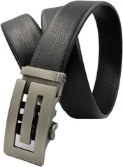 Paani Paani つや消し ベルト メンズ 紳士用 ビジネス カジュアル 本革 ブラックベルト Type G(マットブラック,  ウエスト最大113cmまで)