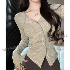 【新品未使用】カーディガン vネック レディース韓国風 fsjx23