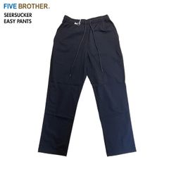 [2025年モデル] FIVE BROTHER ファイブブラザー 152590SS シアサッカー イージーパンツ SEERSUCKER メンズ 正規取扱店 BLACK L