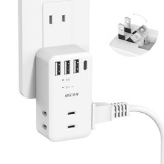 【在庫処分】USB 電源タップ 雷ガード コンセント コンセント 3個AC口3個USB-A MSCIEN 1個Type-Cポート たこあしコンセント usb 直挿し 分岐 タップ 充電タップ