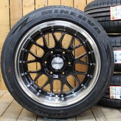 200系 ハイエース オーバーフェンダーサイズ 17インチ 8.5J+19 ファブレス LM-9ワイド ブラック 205/55R17 新品 タイヤ ホイール 4本SET