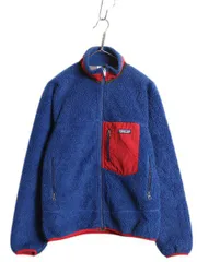【お得なクーポン配布中!】 パタゴニア クラシック レトロX ジャケット メンズ S 古着 10年製 Patagonia フルジップ アウトドア パイル フリース ツートン ブルゾン 青