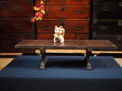 寺子屋机 勉強机 骨董 雲形脚 座卓 レトロ 工芸品 天然木 大正