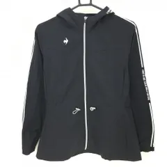 【超美品】ルコック ジップパーカー 黒×白 袖2ライン ブルゾン レディース M ゴルフウェア 2023年モデル le coq sportif