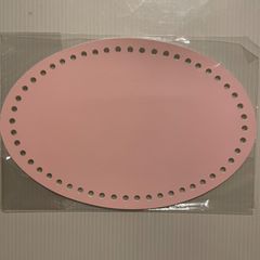 【編み物作品用底板】21cm×14cm52目オーバルピンク nozomiさん製作 ロシアヤーン かぎ針編み ハンドメイド バッグ 糸 tシャツヤーン ズパゲッティ