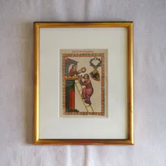 アンティーク 額 フレーム ブロカント 蚤の市 マネッセ写本 ホーリーカード