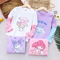 マイメロディ/クロミ/シナモロール 長袖tシャツ キッズ 長袖シャツ 子供服 スウェット ガールズ トレーナー スウェットシャツ 可愛い服 春 秋 100?140センチ