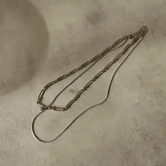 ネックレス ダブルチェーン 重ね付け サージカルステンレス シンプル シルバー レディース　女性 高見え おしゃれ カジュアル メ