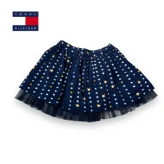 454◯ TOMMY HILFIGER スカート　チュール　星　ネイビー　110
