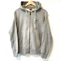 (^w^)b NIKE ナイキ ジップアップ パーカー フーディー コットン100% シンプル カジュアル ワンポイントロゴ刺繍 スポーティ 長袖 トップス ストリート グレー メンズ 男性 サイズS