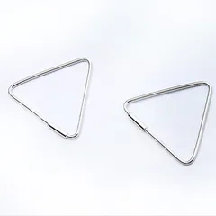 フープピアス ピアス 三角形 レディース シンプル シルバー925 金属アレルギー対応 プラチナ仕上 人気 プレゼント 女性