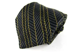 ヴァレンチノ ブランドネクタイ ストライプ柄 シルク イタリア製 メンズ ブラック Valentino 【中古】