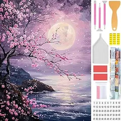 Amyaker ダイヤモンドアート キット 四角いビーズ 全面 ダイアモンドビーズ絵画キット 日本語キャンバス DIY 手作り絵画 手芸キット モザイクアート 5D モザイクアート ダイヤモンド塗装 全面貼り付けタイプ 30x40cm さく