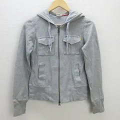 G■トミーガール/TOMMYGIRL フルジップパーカー/コットン【S】灰/LADIES/30【中古】■