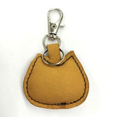 本革 レザーストラップ 	キャメル	猫 綿入り ストラップ ハンドメイド/工房エールヨコハマ