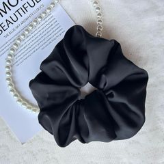 【新着商品】まとめ髪 レディース ヘアアクセサリー 髪留め 光沢 サテン 大人 大人 (ブラック) ヘアゴム 髪飾り6色 シンプル 無地 髪ゴム ボリューム 可愛い 黒 シュシュ シュシュ おしゃれ ビッグシュシュ 大きめ Masvan