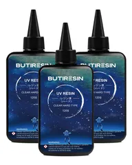 ButiResin uvレジン レジン液 クリアレンジ レンジ液 大容量 UV/LED対応 高い透明 詰替用 ハードタイプ 日本語説明書付き(クリア,  360g)