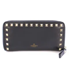 ヴァレンティノ ガラヴァーニ VALENTINO GARAVANI ロックスタッズグレインカーフスキンジップウォレット 長財布 ロング ラウンドファスナー レザー 装飾 ロゴ 黒 ブラック 5W2P0645VSH_0NO /BBのサムネイル