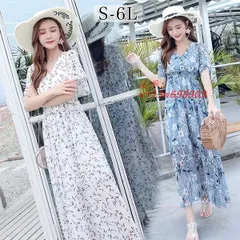 リゾートワンピース レディース サマードレス ロング マキシ丈ワンピース 半袖 Aライン シフォン 20代 大人 薄手 花柄 40代 30代  vii3w698909