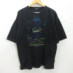 D■ビームスハート/BEAMS HEART ネオン刺繍 Tシャツ【L】黒/MENS/121【中古】■