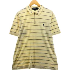 古着 ラルフローレン Ralph Lauren POLO by Ralph Lauren ボーダー柄 襟付き ハーフジップ プルダウン 半袖 ボーダー/eaa573985