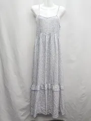 ◇ ⊂ w closet ギンガムチェック キャミソール ロング ワンピース サイズF ライトブルー系 レディース E  【1410100029419】