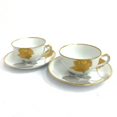 大倉陶園　金蝕バラ　カップ&ソーサー　4客セット 金蝕バラ コーヒーカップ＆ソーサー
